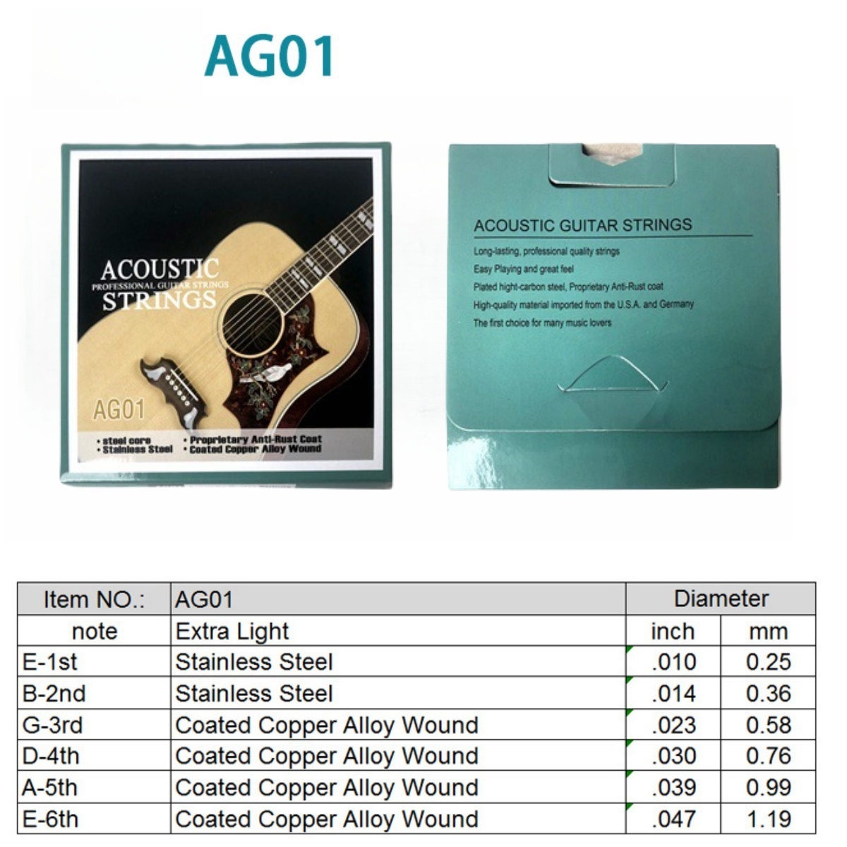 Miwayer, 1 комплект/6 струн AG – обзор и цена Musical Instrument Strings