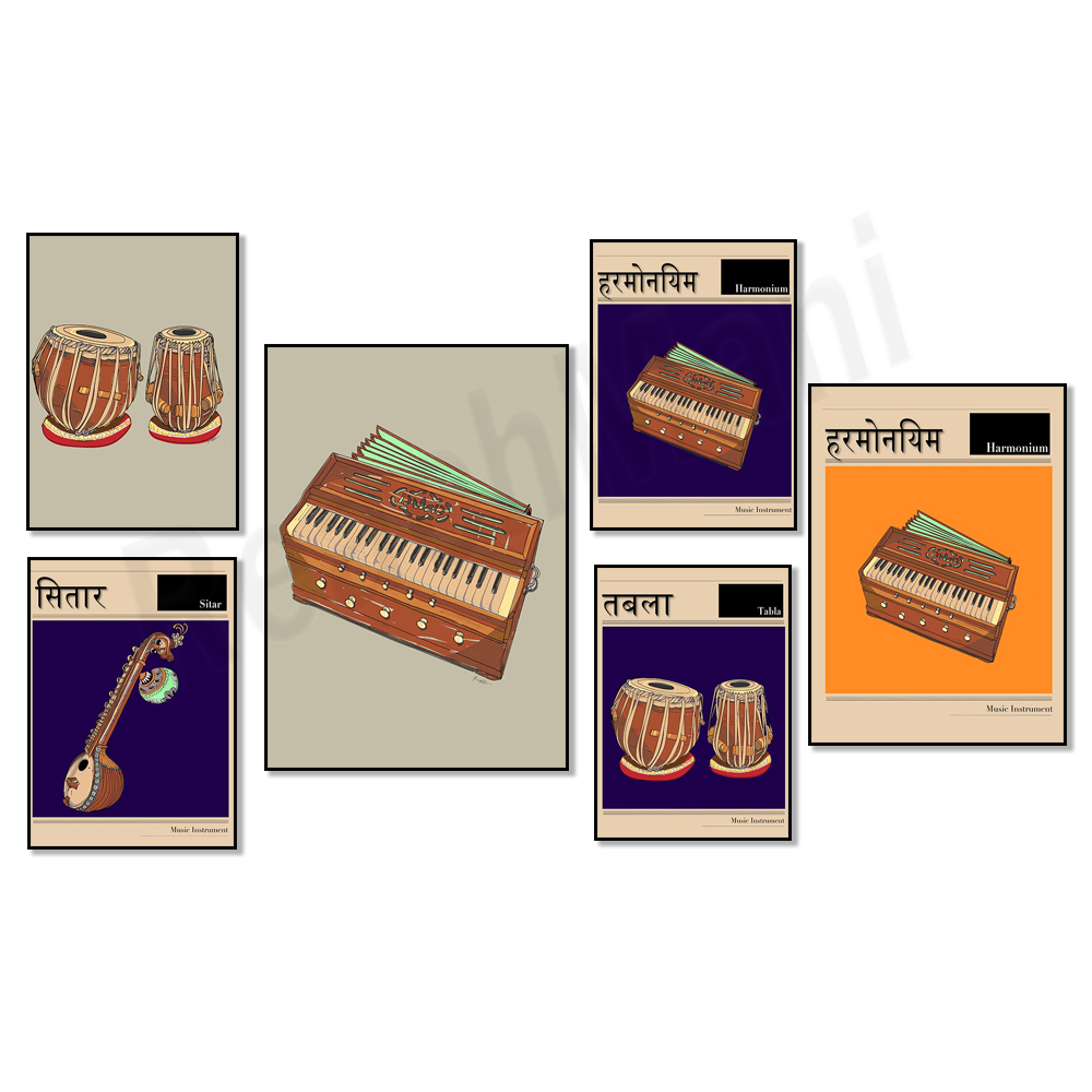 Музыкальный постер с изображен – обзор и цена Musical Instrument Sitar