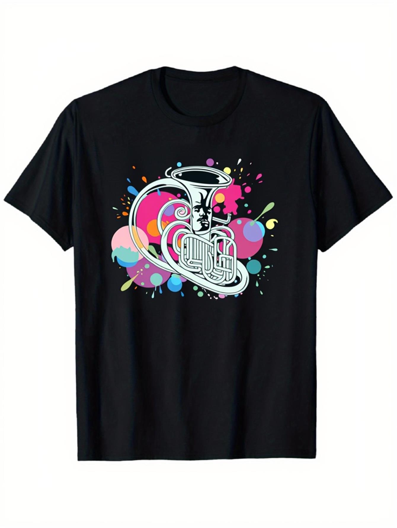 Модная мужская черная футболка – обзор и цена Musical Instrument Tuba