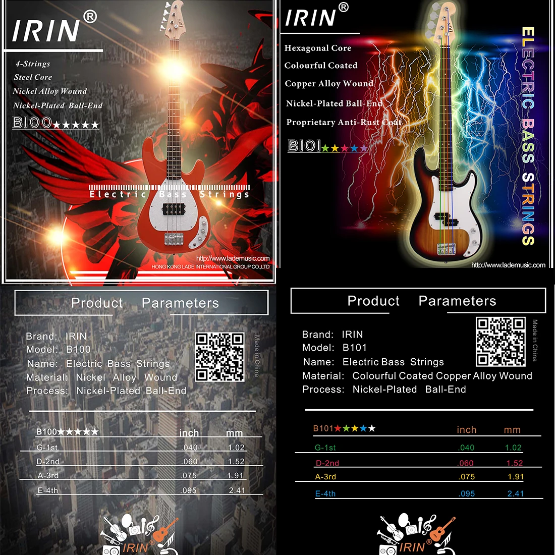 IRIN электрические басовые стр – обзор и цена Musical Instrument Strings